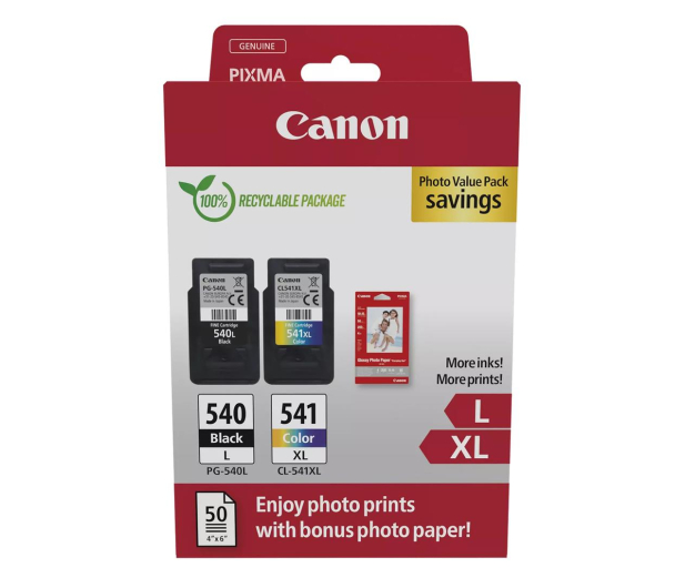 Canon Zestaw 2 tuszów PG540L + CL541XL + papier foto 50 szt - 1227034 - zdjęcie